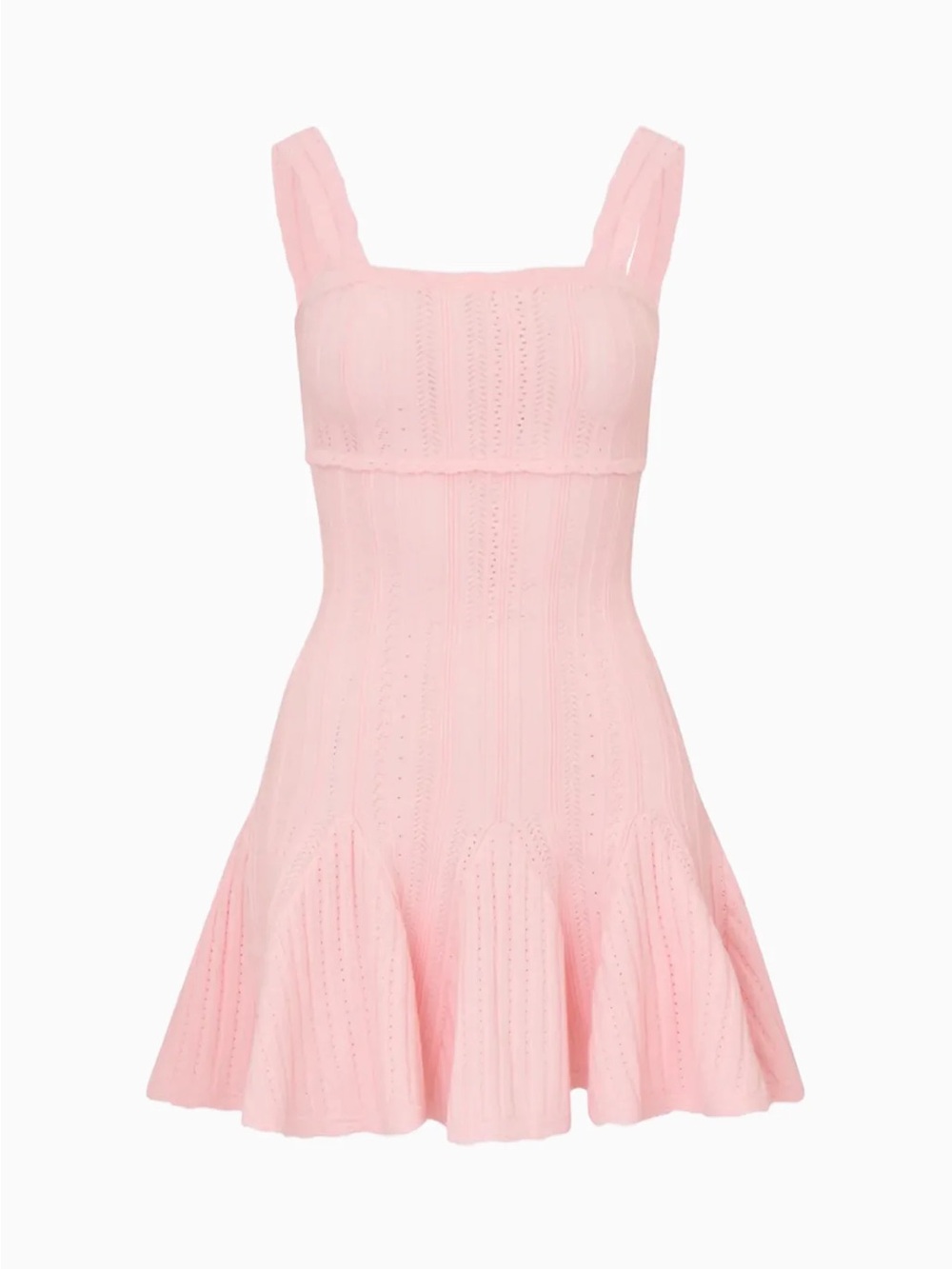 NWT LoveShackFancy Tabatha Stretch Pointelle Mini Dress - Picture 2 of 8